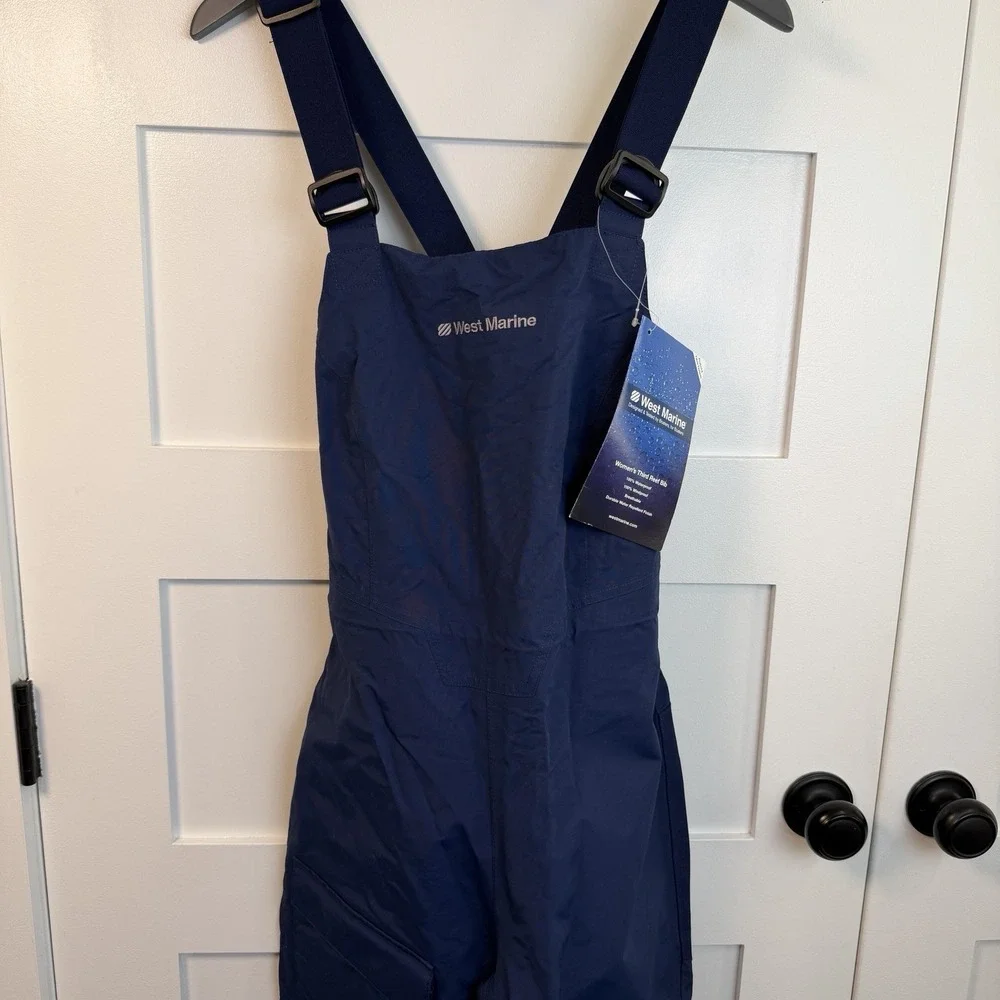 West Marine Third Reef Bib‎ Blue Navy Women's S Boating Fishing Waders NWT New
